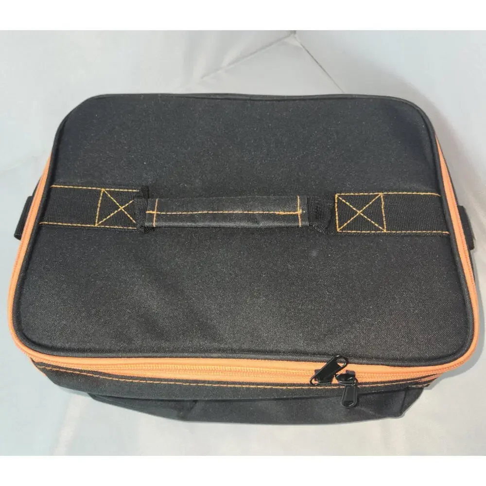 new padded camera equipment bag 12x9x6 black & Orange shoulder strap adjustable
